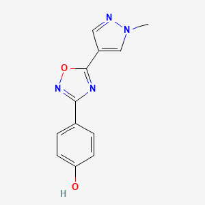 molecular formula C12H10N4O2 B1489661 4-[5-(1-methyl-1H-pyrazol-4-yl)-1,2,4-oxadiazol-3-yl]phenol CAS No. 1152513-70-6