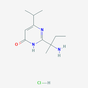 molecular formula C11H20ClN3O B1489662 2-(2-Aminobutan-2-yl)-6-(propan-2-yl)-3,4-dihydropyrimidin-4-one hydrochloride CAS No. 1333513-02-2