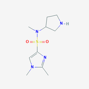molecular formula C10H18N4O2S B14896699 N,1,2-trimethyl-N-(pyrrolidin-3-yl)-1H-imidazole-4-sulfonamide 