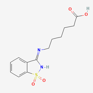 6-[(1,1-Dioxo-1,2-benzothiazol-3-yl)amino]hexanoic acid