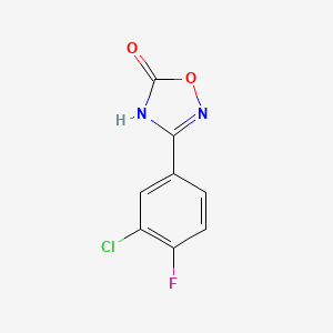 molecular formula C8H4ClFN2O2 B1489675 3-(3-Chloro-4-fluorophenyl)-4,5-dihydro-1,2,4-oxadiazol-5-one CAS No. 1343830-70-5