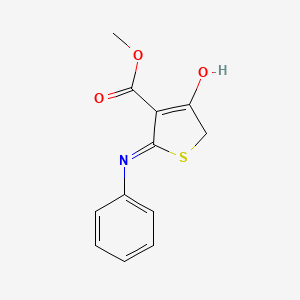 molecular formula C12H11NO3S B1489684 Methyl 2-anilino-4-oxo-4,5-dihydrothiophene-3-carboxylate CAS No. 425650-26-6