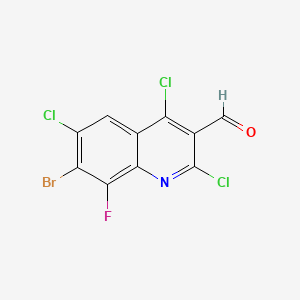 molecular formula C10H2BrCl3FNO B14896847 7-Bromo-2,4,6-trichloro-8-fluoroquinoline-3-carbaldehyde 