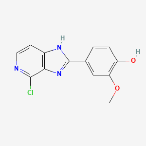 molecular formula C13H10ClN3O2 B1489687 4-(4-Chloro-1H-imidazo[4,5-c]pyridin-2-yl)-2-methoxyphenol CAS No. 1439823-00-3