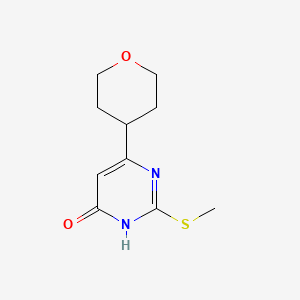 molecular formula C10H14N2O2S B1489690 2-(methylthio)-6-(tetrahydro-2H-pyran-4-yl)pyrimidin-4(3H)-one CAS No. 1184913-56-1
