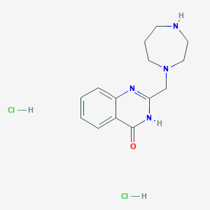 molecular formula C14H20Cl2N4O B1489700 2-((1,4-diazepan-1-yl)methyl)quinazolin-4(3H)-one dihydrochloride CAS No. 2098096-91-2