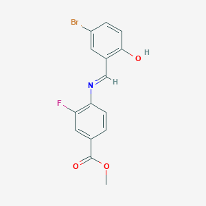 molecular formula C15H11BrFNO3 B1489708 Methyl 4-{[(5-bromo-2-hydroxyphenyl)methylidene]-amino}-3-fluorobenzoate CAS No. 1296225-21-2