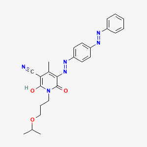 molecular formula C25H26N6O3 B1489710 6-羟基-1-(3-异丙氧基丙基)-4-甲基-2-氧代-5-(4-(苯偶氮)苯偶氮)-1,2-二氢-3-吡啶甲腈 CAS No. 85136-74-9