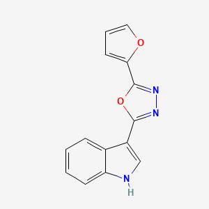 molecular formula C14H9N3O2 B1489713 3-[5-(2-furyl)-1,3,4-oxadiazol-2-yl]-1H-indole CAS No. 167112-69-8