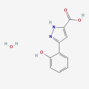 molecular formula C10H10N2O4 B1489717 3-(2-Hydroxyphenyl)-1H-pyrazole-5-carboxylic acid hydrate CAS No. 1296272-87-1