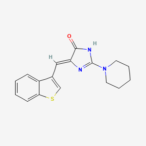 molecular formula C17H17N3OS B1489718 5-Benzo[b]thiophen-3-ylmethylene-2-piperidin-1-yl-3,5-dihydro-imidazol-4-one CAS No. 1312024-74-0