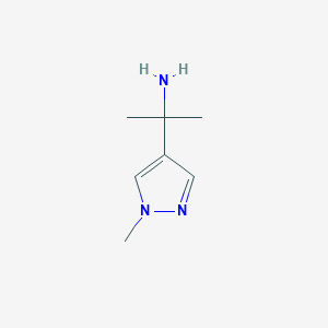 B1489768 2-(1-methyl-1H-pyrazol-4-yl)propan-2-amine CAS No. 1215936-45-0
