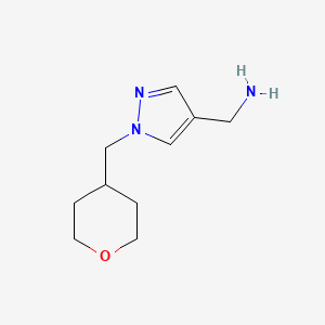 molecular formula C10H17N3O B1489769 {1-[(oxan-4-yl)methyl]-1H-pyrazol-4-yl}methanamine CAS No. 1342584-81-9