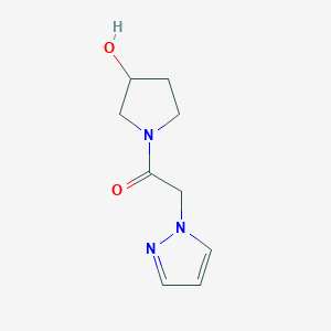 molecular formula C9H13N3O2 B1489772 1-(3-hydroxypyrrolidin-1-yl)-2-(1H-pyrazol-1-yl)ethan-1-one CAS No. 1340468-04-3