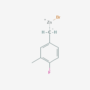 molecular formula C8H8BrFZn B14897763 4-Fluoro-3-methylbenZylZinc bromide 