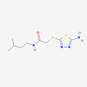 molecular formula C9H16N4OS2 B14897998 2-((5-Amino-1,3,4-thiadiazol-2-yl)thio)-N-isopentylacetamide 