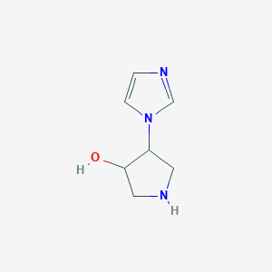 molecular formula C7H11N3O B1489818 4-(1H-imidazol-1-yl)pyrrolidin-3-ol CAS No. 1343615-48-4