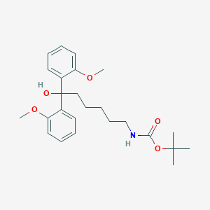 molecular formula C25H35NO5 B1489852 tert-Butyl 6-hydroxy-6,6-bis(2-methoxyphenyl)hexylcarbamate CAS No. 1353500-35-2