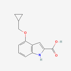 molecular formula C13H13NO3 B1489854 4-(cyclopropylmethoxy)-1H-indole-2-carboxylic acid CAS No. 863249-89-2