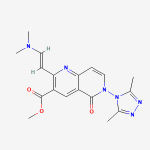 methyl 2-[(E)-2-(dimethylamino)vinyl]-6-(3,5-dimethyl-4H-1,2,4-triazol-4-yl)-5-oxo-5,6-dihydro-1,6-naphthyridine-3-carboxylate