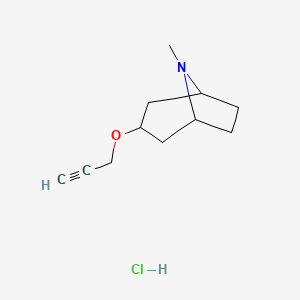 molecular formula C11H18ClNO B1489906 8-Methyl-3-(prop-2-yn-1-yloxy)-8-azabicyclo[3.2.1]octane hydrochloride CAS No. 2098087-25-1