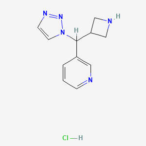 molecular formula C11H14ClN5 B1489927 3-(azetidin-3-yl(1H-1,2,3-triazol-1-yl)methyl)pyridine hydrochloride CAS No. 1824018-46-3