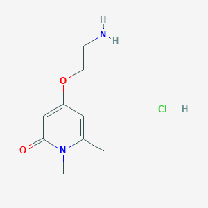 molecular formula C9H15ClN2O2 B1489929 4-(2-aminoethoxy)-1,6-dimethylpyridin-2(1H)-one hydrochloride CAS No. 1824048-43-2