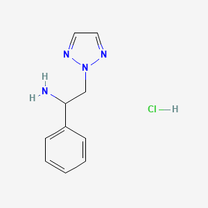 molecular formula C10H13ClN4 B1489930 1-phenyl-2-(2H-1,2,3-triazol-2-yl)ethan-1-amine hydrochloride CAS No. 1824269-13-7