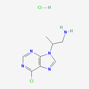 molecular formula C8H11Cl2N5 B1489931 2-(6-chloro-9H-purin-9-yl)propan-1-amine hydrochloride CAS No. 1824269-51-3