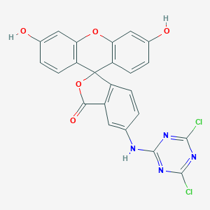 molecular formula C23H12Cl2N4O5 B148997 5-(4,6-Dichlorotriazinyl)aminofluorescein CAS No. 51306-35-5