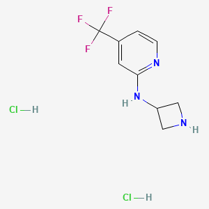 molecular formula C9H12Cl2F3N3 B1490028 N-(azetidin-3-yl)-4-(trifluoromethyl)pyridin-2-amine dihydrochloride CAS No. 2098048-89-4