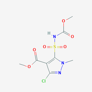 3-Chloro-5-[N-(methoxycarbonyl)sulfamoyl]-1-methyl-1H-pyrazole-4-carboxylic acid methyl ester