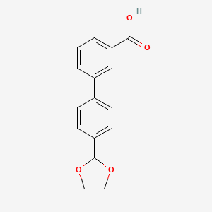 molecular formula C16H14O4 B1490060 4'-(1,3-Dioxolan-2-YL)biphenyl-3-carboxylic acid CAS No. 400744-10-7