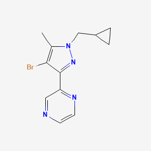 molecular formula C12H13BrN4 B1490184 2-(4-bromo-1-(cyclopropylmethyl)-5-methyl-1H-pyrazol-3-yl)pyrazine CAS No. 2098135-33-0