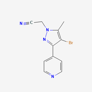 molecular formula C11H9BrN4 B1490232 2-(4-bromo-5-methyl-3-(pyridin-4-yl)-1H-pyrazol-1-yl)acetonitrile CAS No. 2092098-08-1