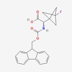 molecular formula C22H20FNO4 B14902445 (S)-2-((((9H-Fluoren-9-yl)methoxy)carbonyl)amino)-2-(3-fluorobicyclo[1.1.1]pentan-1-yl)acetic acid 