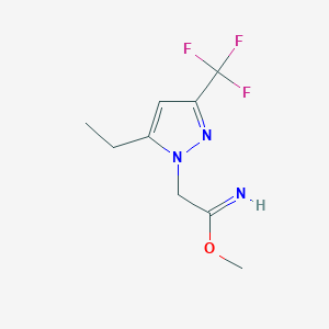molecular formula C9H12F3N3O B1490246 methyl 2-(5-ethyl-3-(trifluoromethyl)-1H-pyrazol-1-yl)acetimidate CAS No. 2098045-45-3