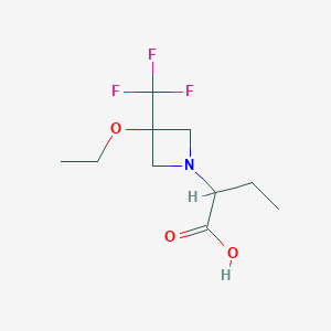 molecular formula C10H16F3NO3 B1490272 2-(3-Ethoxy-3-(trifluoromethyl)azetidin-1-yl)butanoic acid CAS No. 2097950-92-8