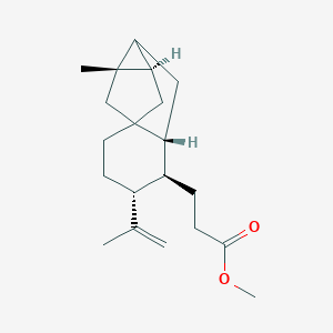 molecular formula C20H30O2 B149029 Methyl 3-[(4R,5S,6R,9R,10R)-9-methyl-4-prop-1-en-2-yl-5-tetracyclo[7.2.1.01,6.08,10]dodecanyl]propanoate CAS No. 138950-24-0