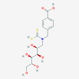 molecular formula C15H21NO7S2 B149036 N-4-Carboxybenzylglucamine dithiocarbamate CAS No. 127531-18-4