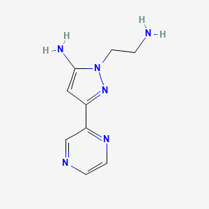 molecular formula C9H12N6 B1490364 1-(2-aminoethyl)-3-(pyrazin-2-yl)-1H-pyrazol-5-amine CAS No. 2098047-81-3
