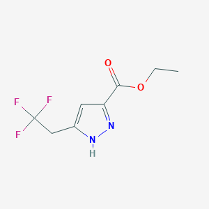 molecular formula C8H9F3N2O2 B14904248 ethyl 5-(2,2,2-trifluoroethyl)-1H-pyrazole-3-carboxylate 