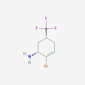 molecular formula C7H9BrF3N B14904323 rel-(1R,5R)-2-Bromo-5-(trifluoromethyl)cyclohex-2-enamine 