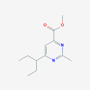 molecular formula C12H18N2O2 B1490465 Methyl 2-methyl-6-(pentan-3-yl)pyrimidine-4-carboxylate CAS No. 2097958-29-5