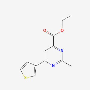 molecular formula C12H12N2O2S B1490468 Ethyl 2-methyl-6-(thiophen-3-yl)pyrimidine-4-carboxylate CAS No. 2098105-33-8