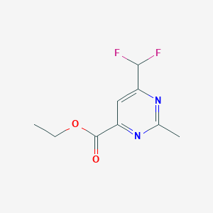 molecular formula C9H10F2N2O2 B1490469 Ethyl 6-(difluoromethyl)-2-methylpyrimidine-4-carboxylate CAS No. 2098038-73-2