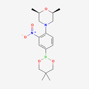 molecular formula C17H25BN2O5 B1490522 cis 4-(4-(5,5-Dimethyl-1,3,2-dioxaborinan-2-yl)-2-nitrophenyl)-2-6-dimethylmorpholine CAS No. 2016805-42-6
