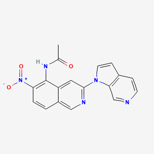 molecular formula C18H13N5O3 B14906509 N-(6-Nitro-3-(1H-pyrrolo[2,3-c]pyridin-1-yl)isoquinolin-5-yl)acetamide 