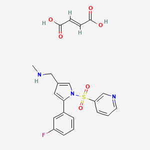 molecular formula C21H20FN3O6S B14906675 1-(5-(3-Fluorophenyl)-1-(pyridin-3-ylsulfonyl)-1H-pyrrol-3-yl)-N-methylmethanamine fumarate 