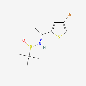 molecular formula C10H16BrNOS2 B14906706 N-((R)-1-(4-Bromothiophen-2-yl)ethyl)-2-methylpropane-2-sulfinamide 